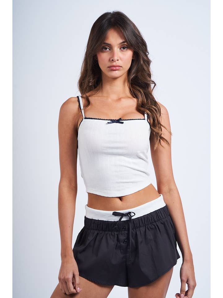 Sky to Moon - Vente Débardeur – femme - DÉBARDEUR COURT AJUSTÉ À RUBAN POINT SANS MANCHES35