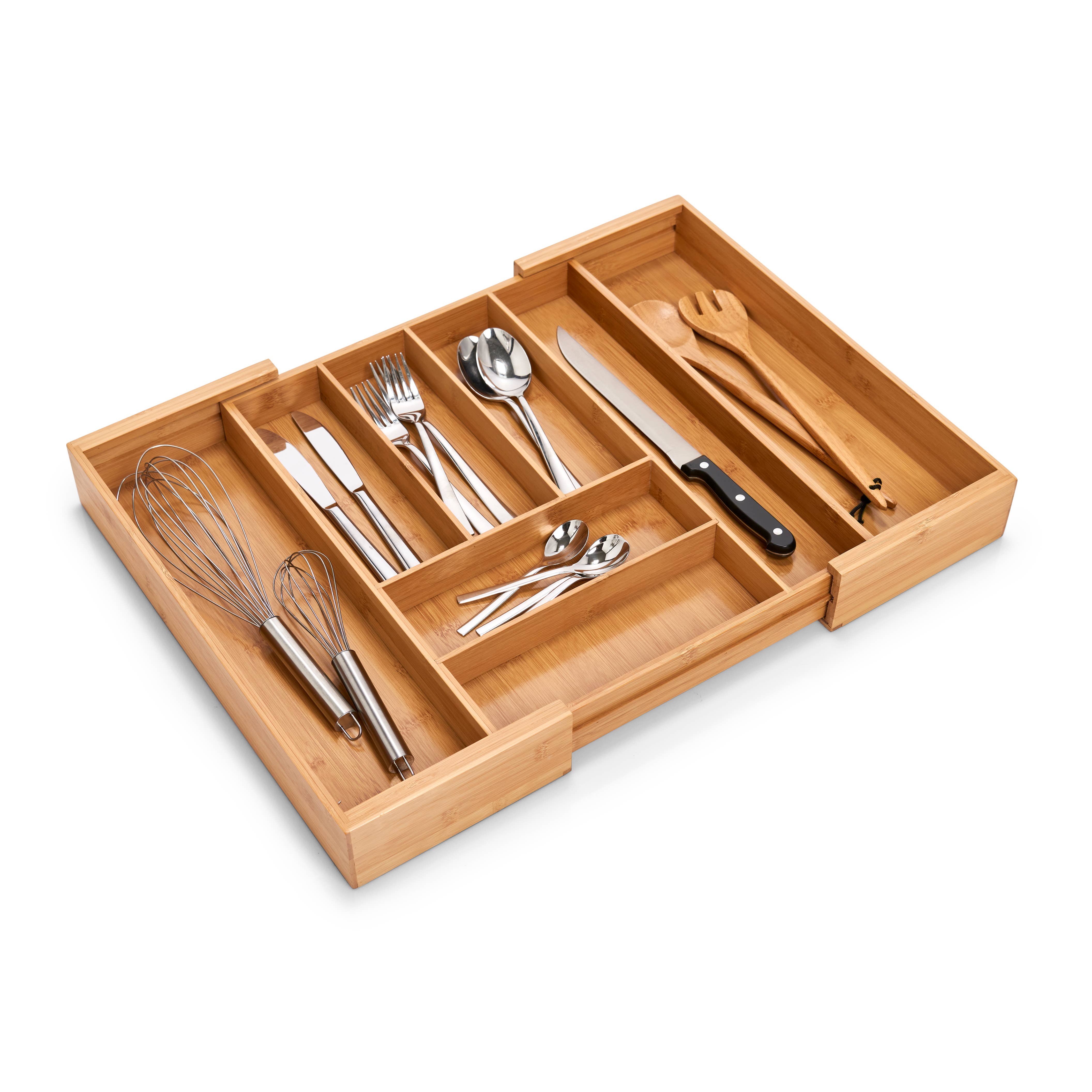 nature Cutlery tray, extendable, bamboo/HDF for wholesale on Faire0