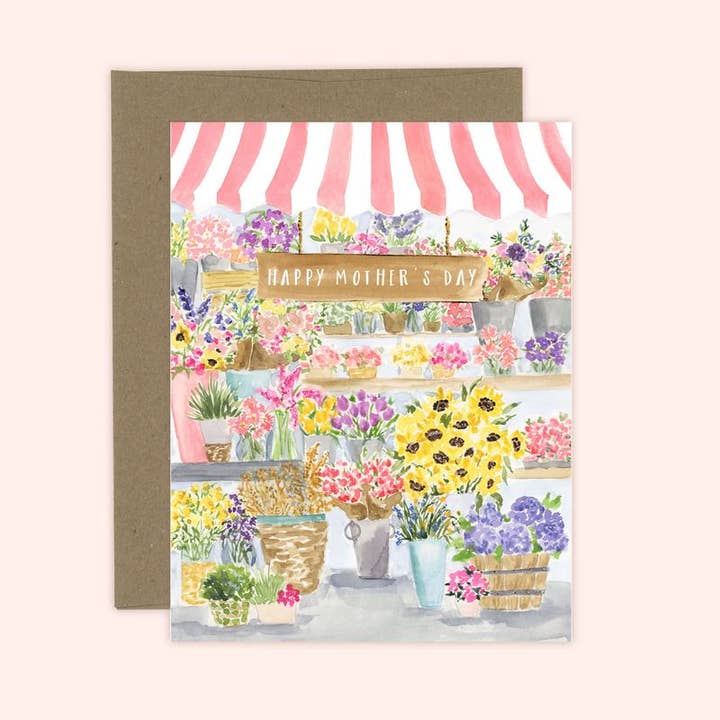 Mother's Day Flower Shop Card for wholesale by Almeida Illustrations