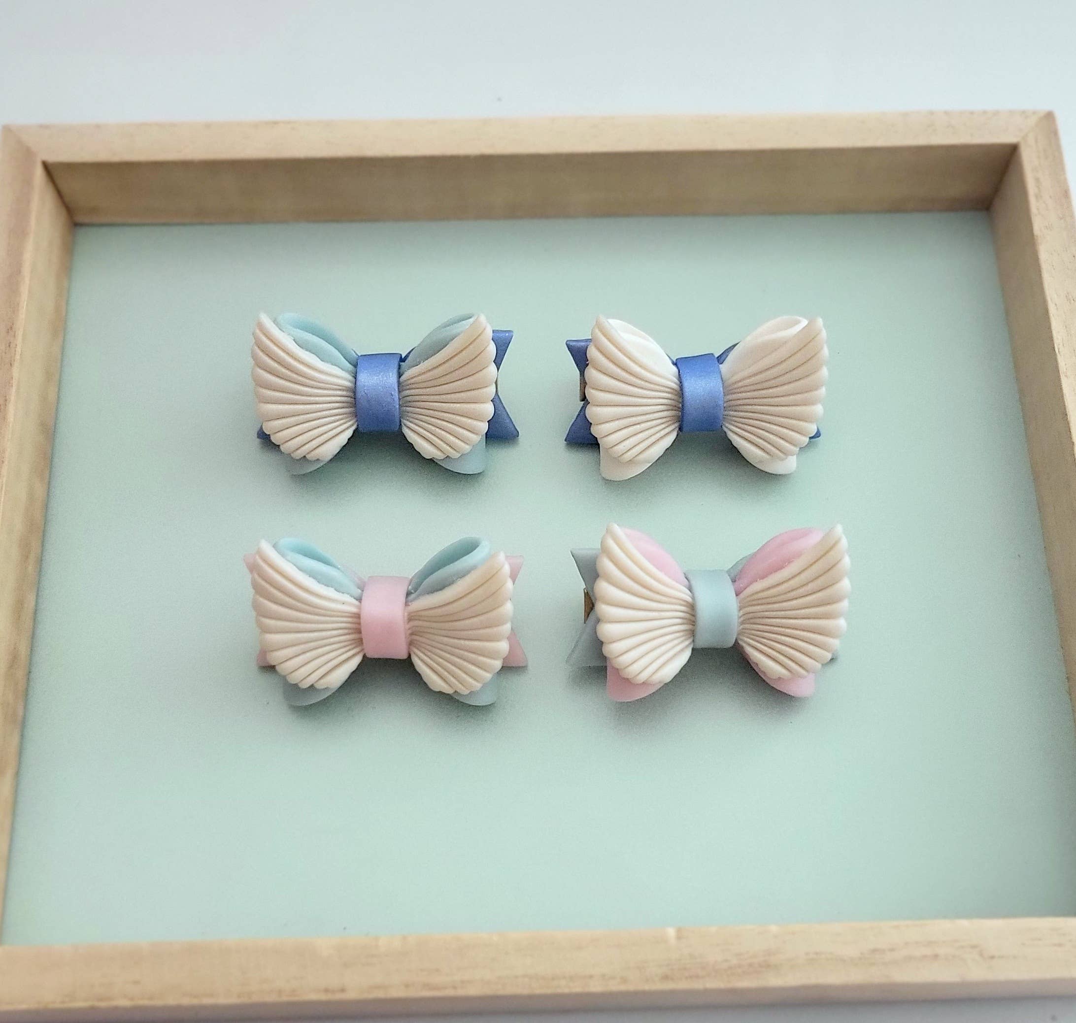 Sweets & Pearls – Großhandel Haarclip – Damen – Polymer Clay Pastell Engel Schleifen Haarspange7