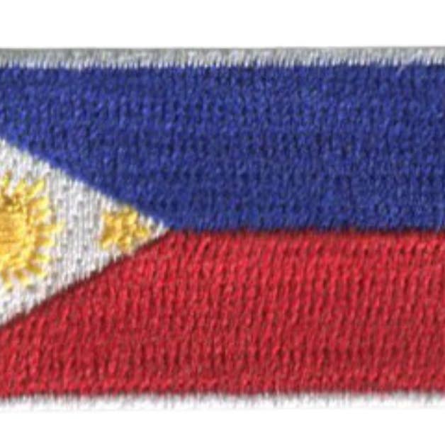 HEDi - Wholesale Patch - Philippines Country MINI Flag 1.875”W x 1”H Hook Patch (Not an Iron-on Patch)
