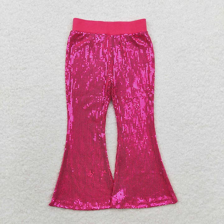 Aier Wholesale - Wholesale Pants - Kids - Baby Girls Colorful Sequin Sparkle Bell Bottom Pants