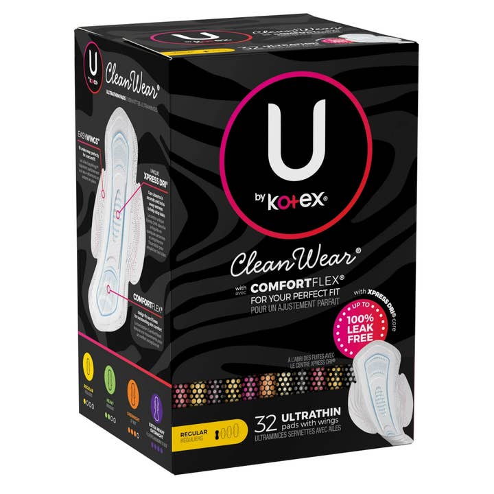 First Choice Buying - Wholesale Menstrual Pad/Liner - U by Kotex CleanWear Ultra Thin Feminine Pads with Wings, Regular, 32 Count