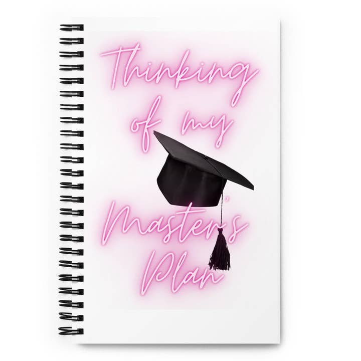Spiral notebook- Master's Plan with Graduation Cap for wholesale by Miraculously Made Candle Co