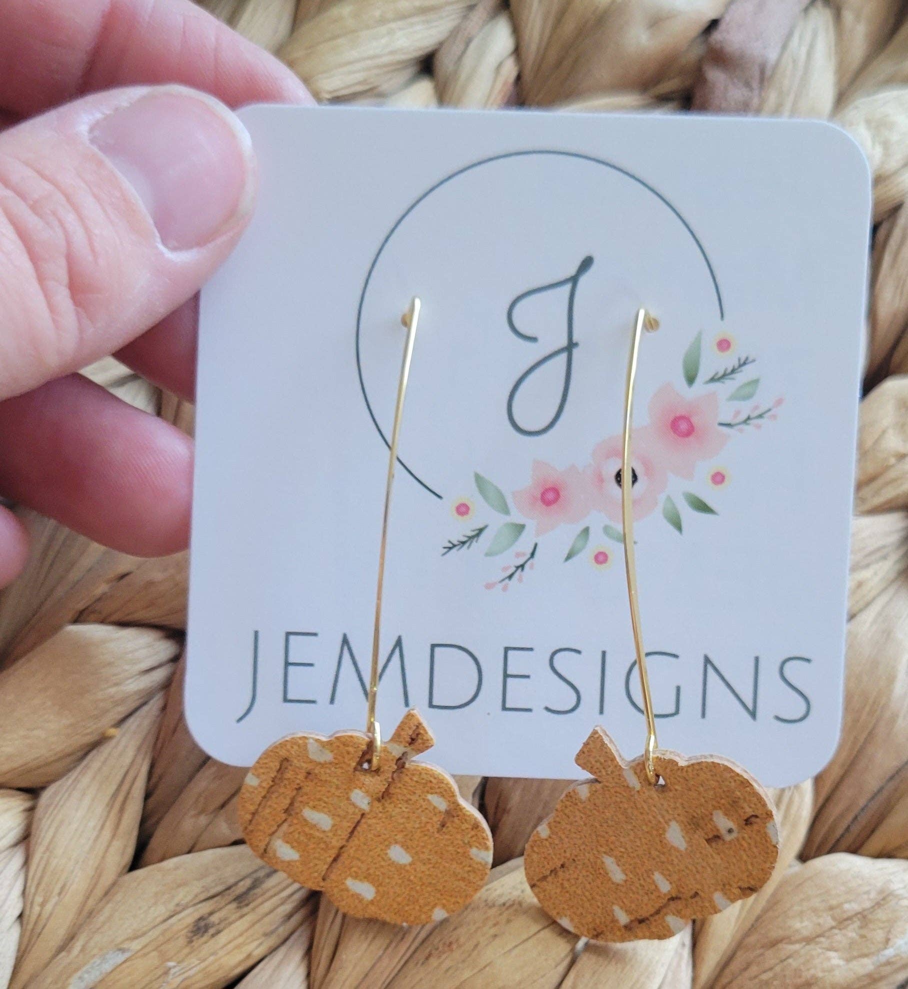 JEMdesigns - Wholesale Dangle Earrings - Mustard Pumpkin Earrings2
