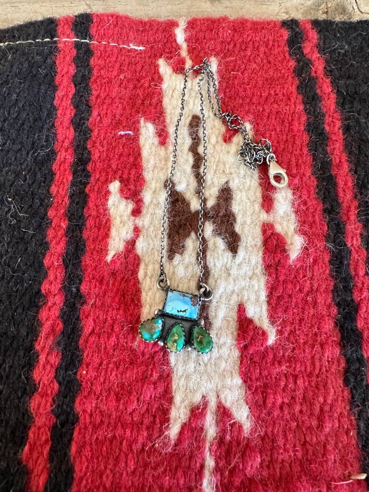 Handmade Sterling Silver, Golden Hills Turquoise & Sonoran Mountain Turquoise Necklace for wholesale by Nizhonitradersllc