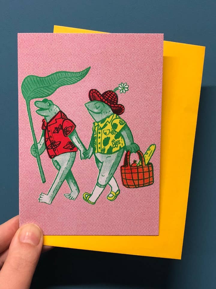 Frogs On a Date Valentines/Birthday Celebration Card for wholesale by 2B Or Not 2B