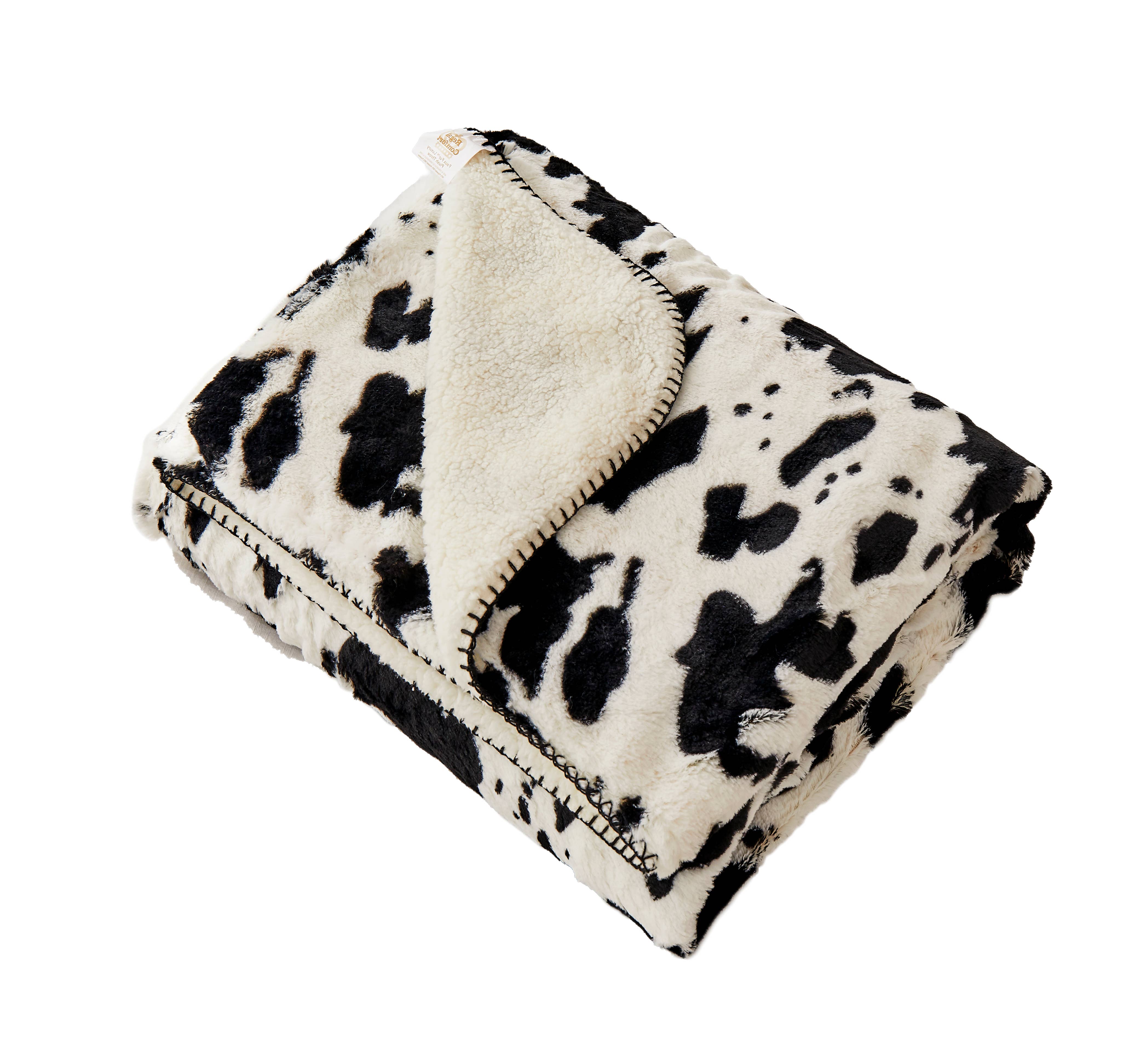 Duke Imports - Wholesale Throw Blanket - "Cow Skin" Faux Fur Plush Throw Blanket - 50"x70"4