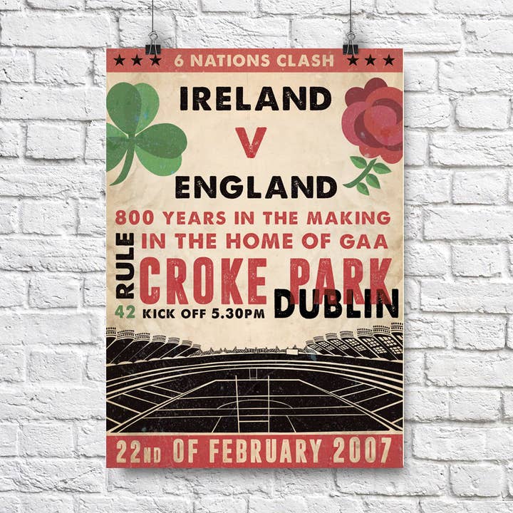 Maktus - Wholesale Art Print - Ireland V England, Croke Park 2007 A3 Print0