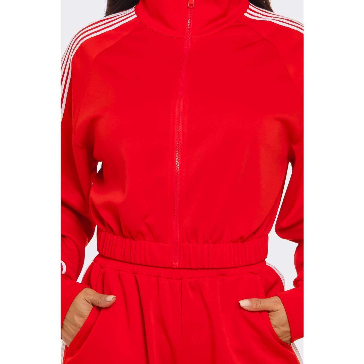 Style Up – wholesale Activewear set – Women′s – Side Striped Jacket and Track Pants Set4