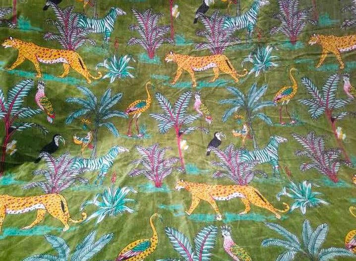 bhavnas boutique – wholesale Fabric paint – Gorgeous Velvet Fabric Indian Zebra Animal  Printed Fabric 1