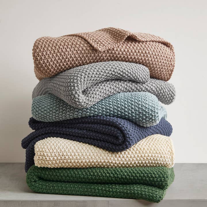 Olliix - Wholesale Throw Blanket - Classic Acrylic Knit Throw 50x60", Soft Throw Blanket, Brown