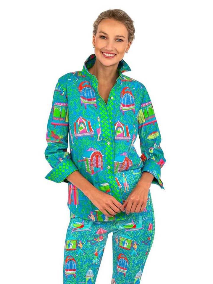 Boyfriend Shirt - Palanquin Party for wholesale by Gretchen Scott LLC