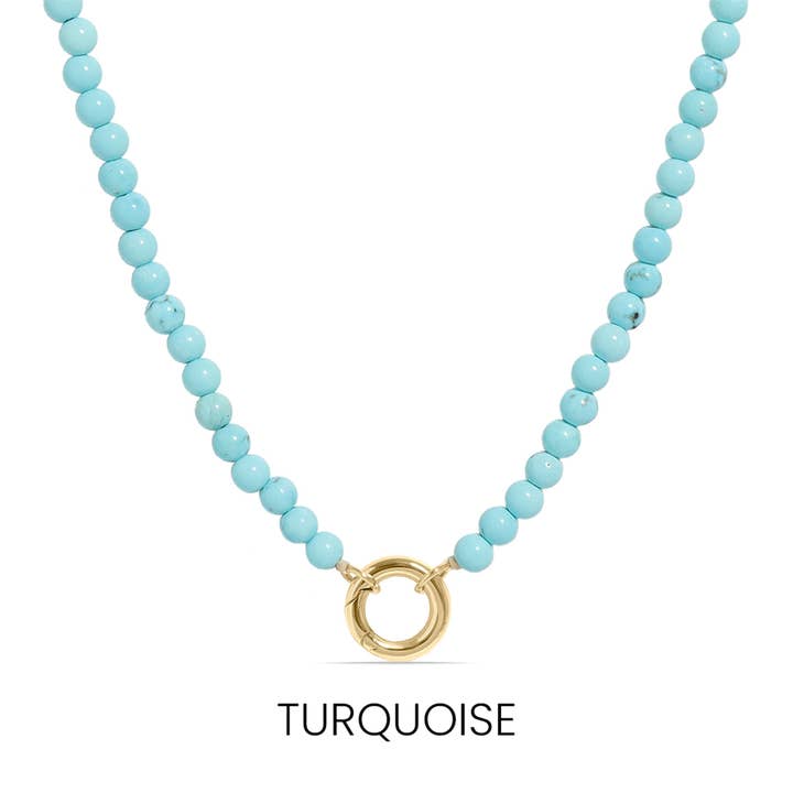 Collier porte-breloques en pierre naturelle semi-précieuse pour la vente par Sunflower Soul Boutique