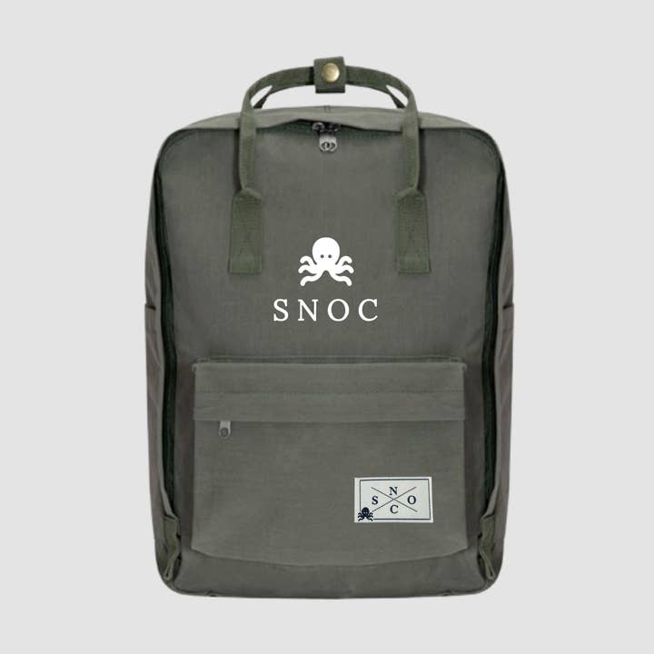 SNOC - Wholesale Backpack - Unisex - SNOC BACKPACK GREEN WHITE LOGO0