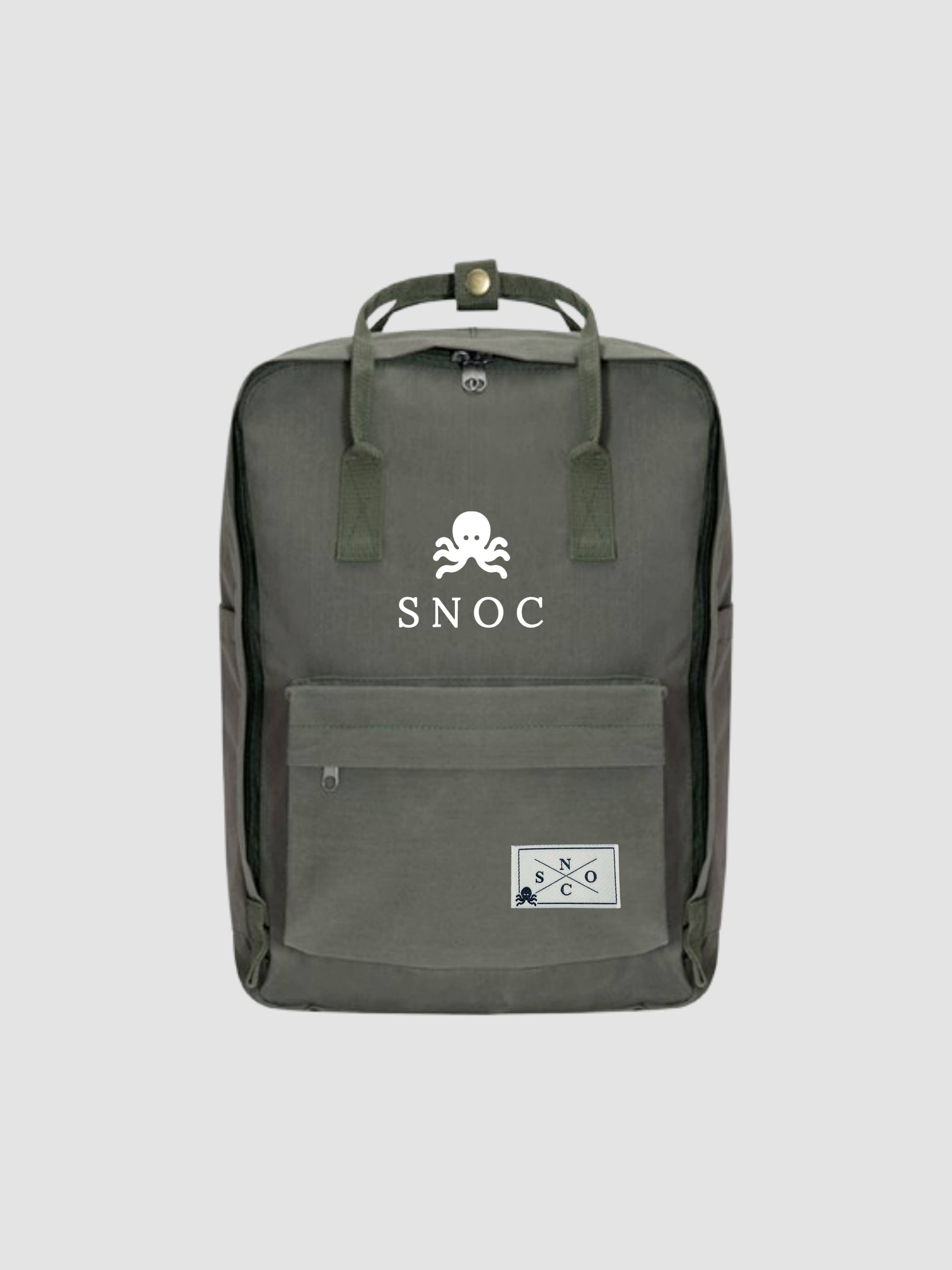 SNOC - Wholesale Backpack - Unisex - SNOC BACKPACK GREEN WHITE LOGO