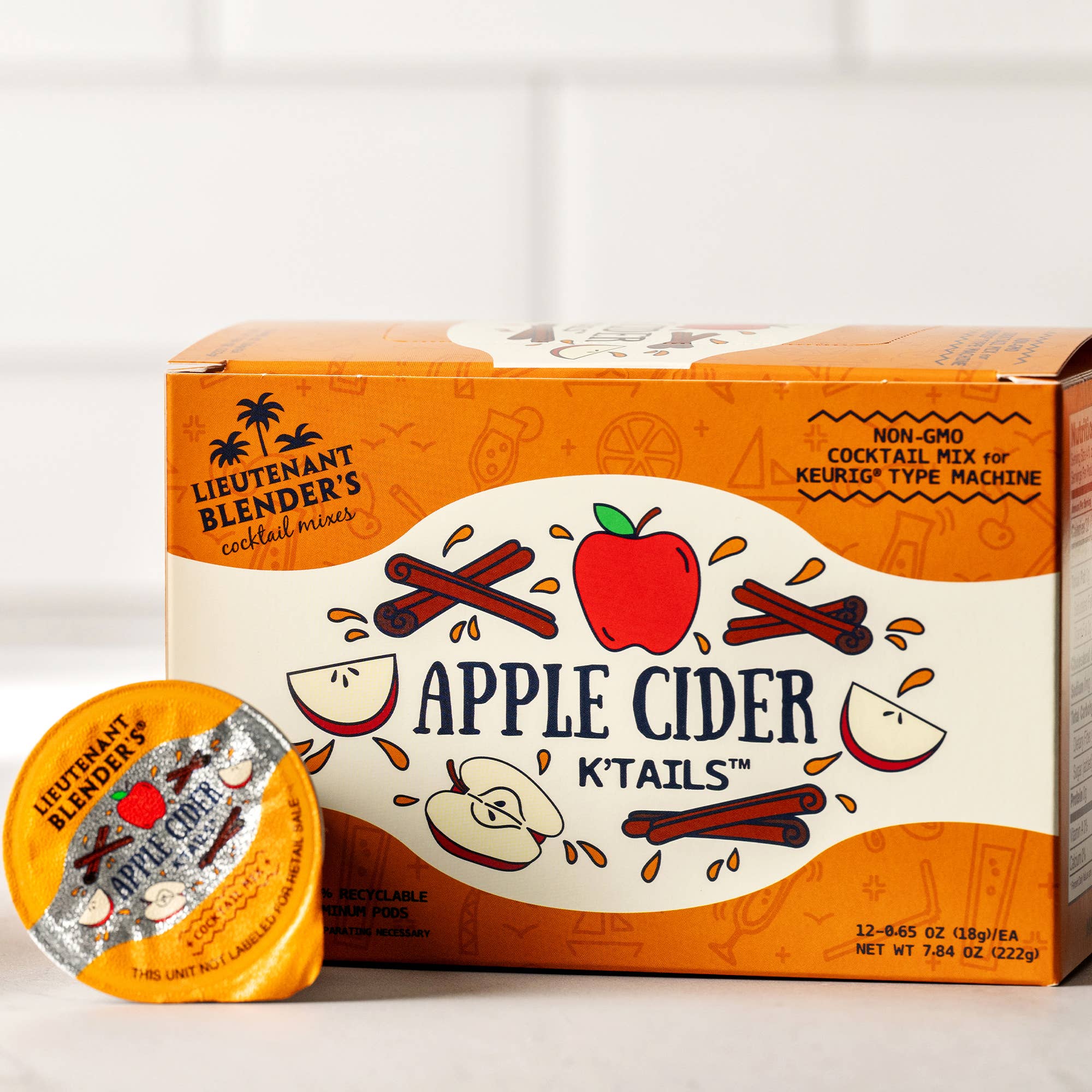 Lieutenant Blender's Cocktail Mixes - Wholesale Beverage Mix - Apple Cider K'Tails® Single Pod Cocktail Mixers 12 Ct10
