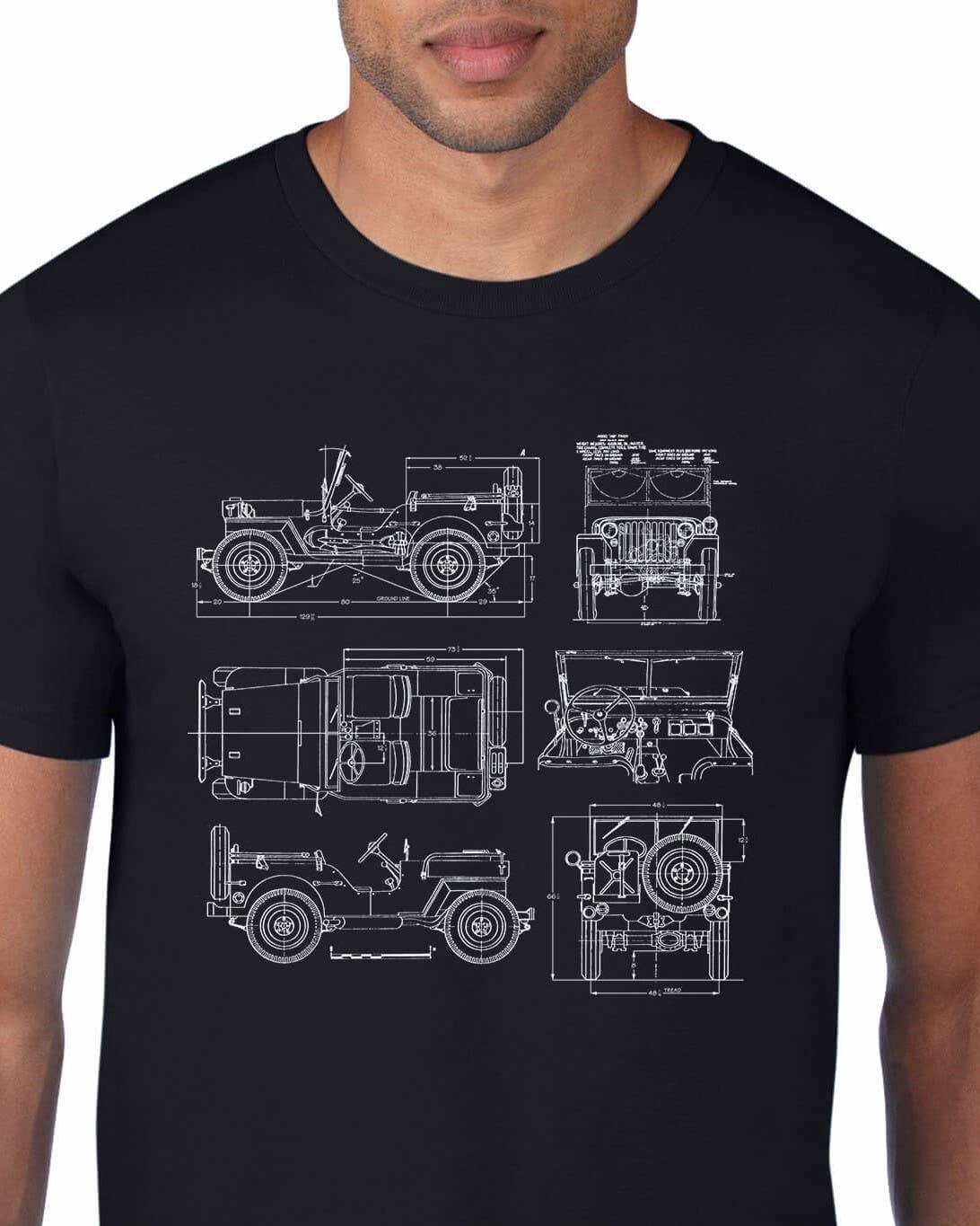Architee - Vente T-shirt sérigraphié – homme - Jeep de la Seconde Guerre mondiale1