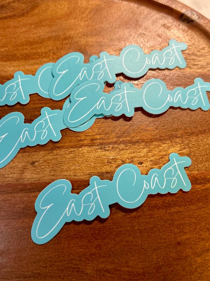 East Coast sticker • aqua for wholesale by Axle Rose Co