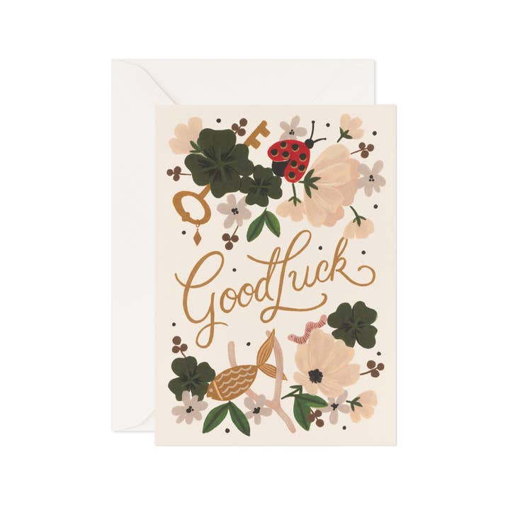 Encouragement Greeting Card "Good Luck" for wholesale by Day One Paper Co.