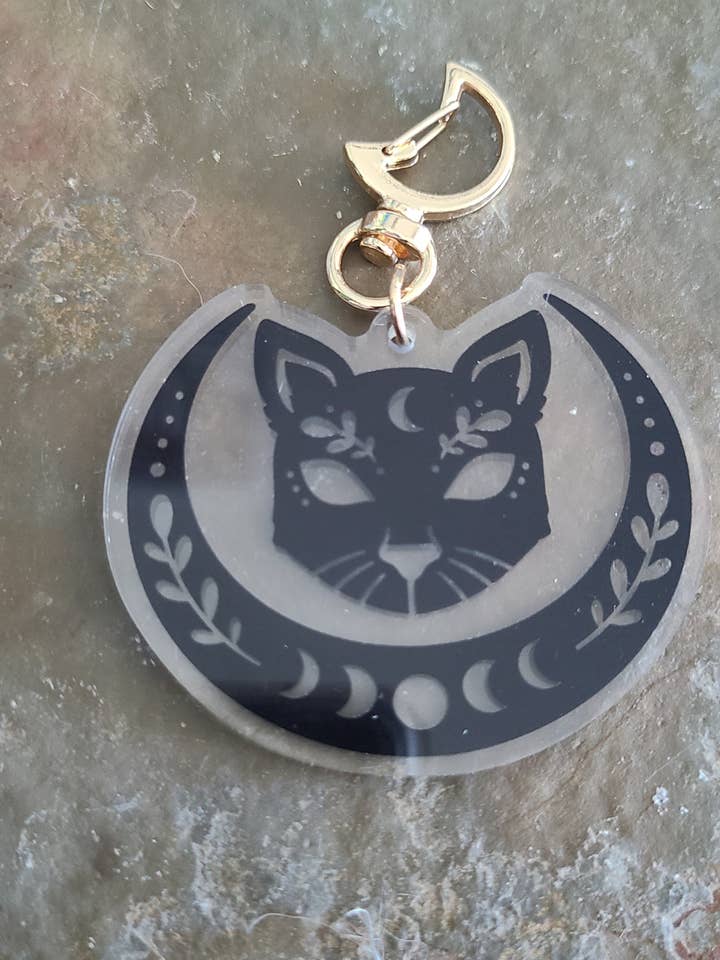 Mystic Cat Keychain for wholesale by Dorkish Designs