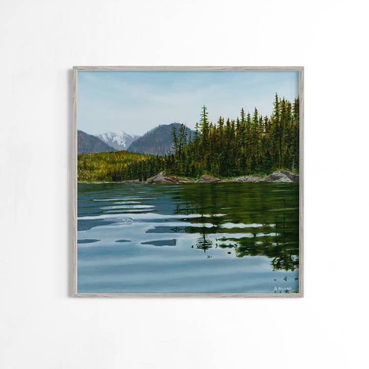 Vancouver Island Art Print -Lake & Mountain Scene (Unframed) for wholesale by Rachel Piluso Art
