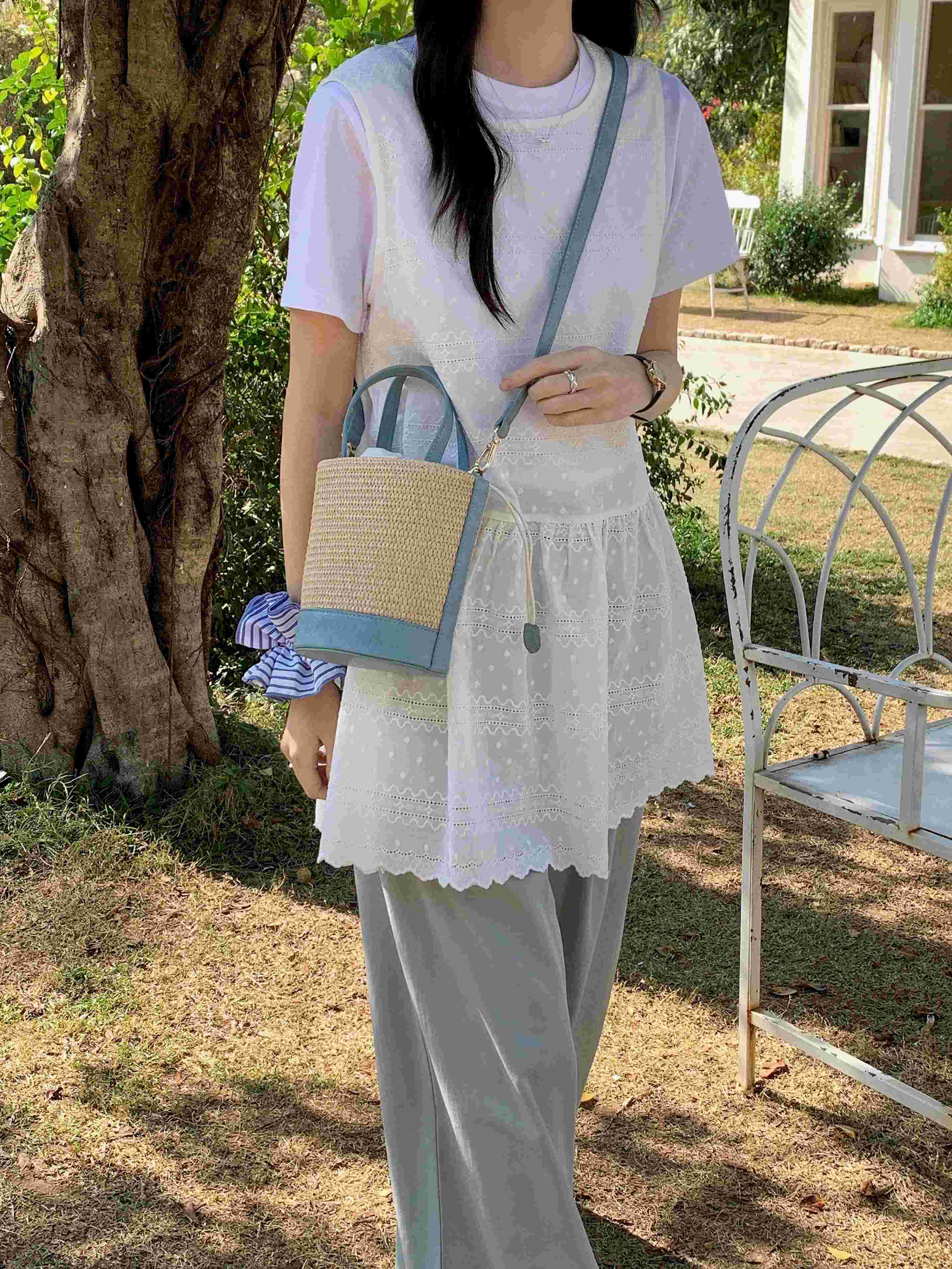 Pretty Persuasions - Vente Sac à bandoulière – femme - P25035 Sac seau/pochette bandoulière en paille4