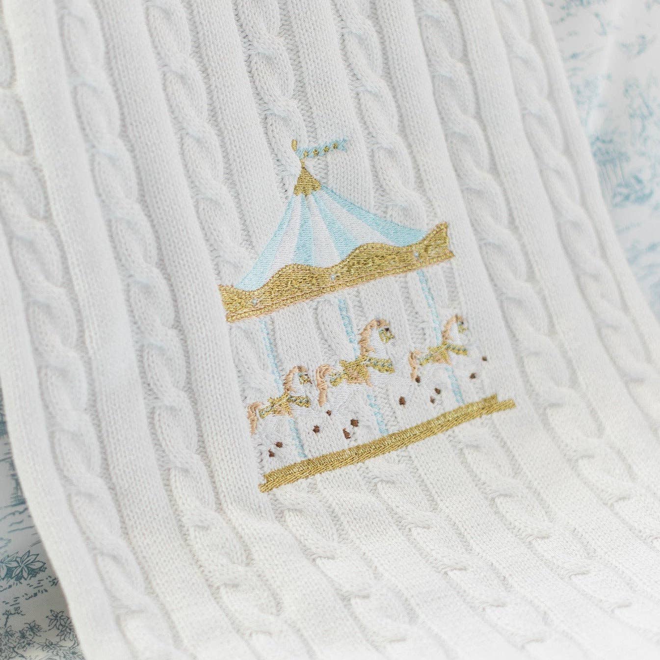 Bebe Theory - Wholesale Bedding Blanket - Kids & Baby - Carousel White Baby Blanket1