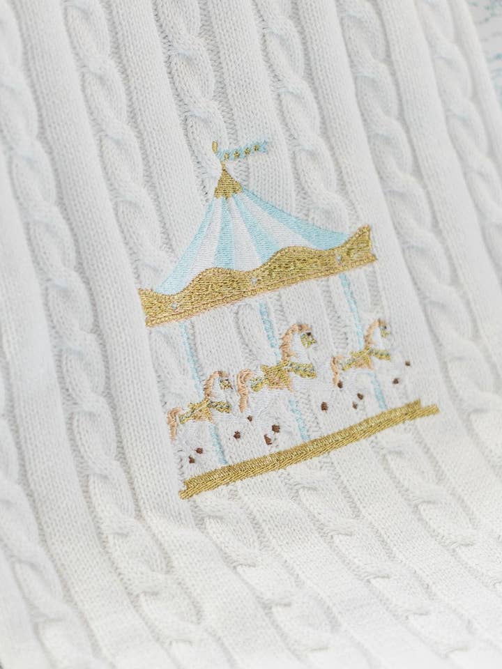 Bebe Theory - Wholesale Bedding blanket – Kids & Baby - Carousel White Baby Blanket1