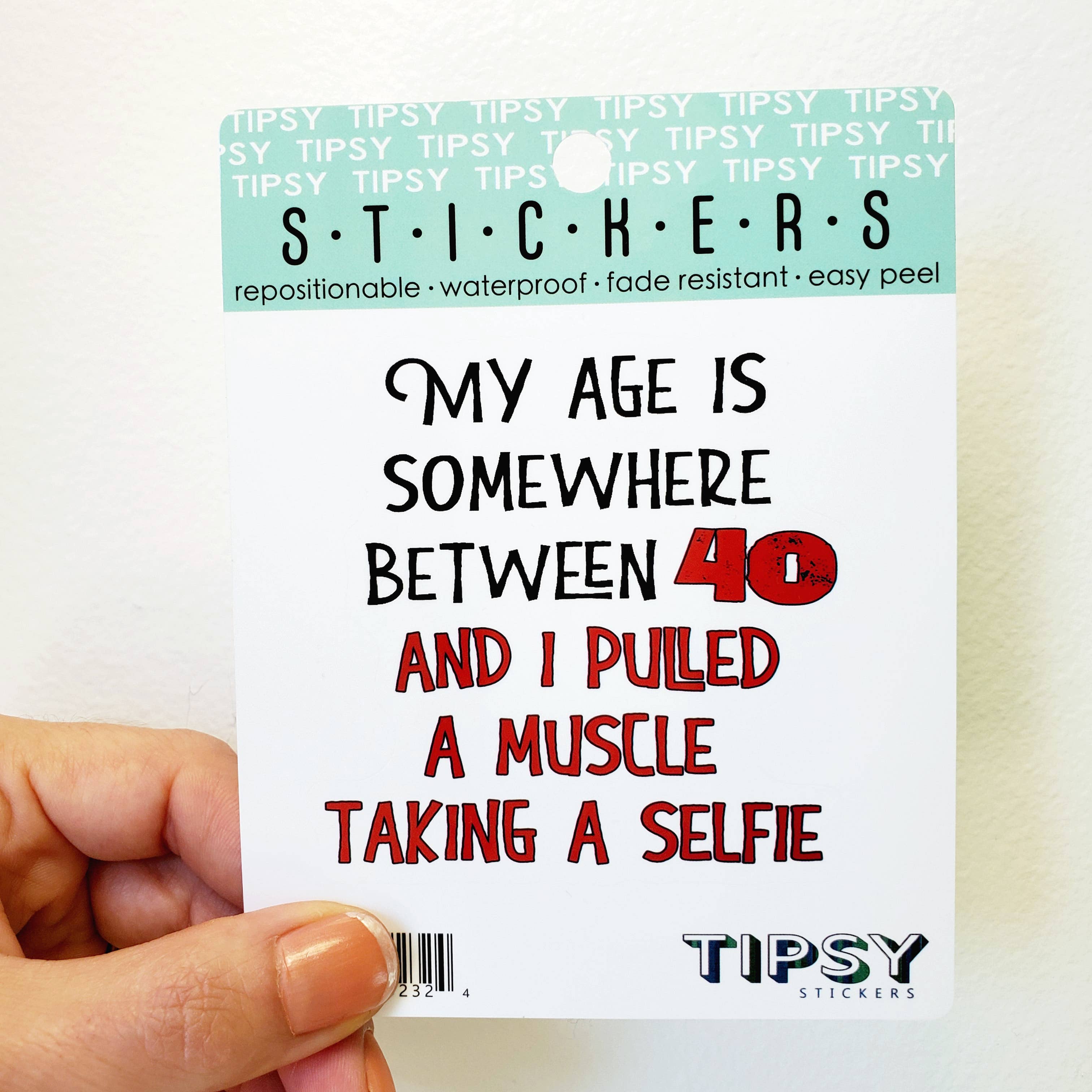 Tipsy Stickers - Vente Autocollant - Autocollant | Mon âge se situe entre2