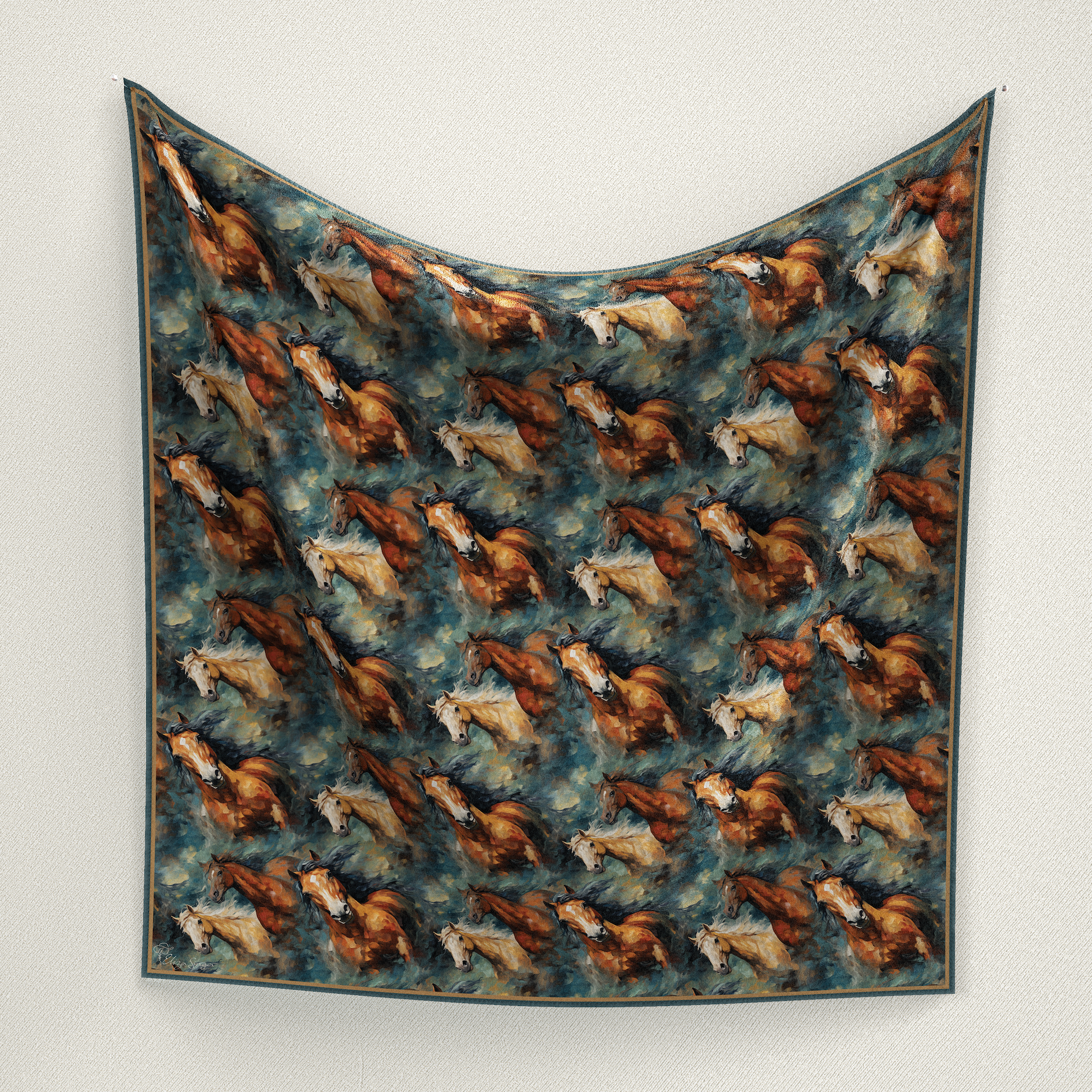 Eliza Singer - Wholesale Scarf - Women's - Galloping Hues (Reimagined) Wild Rag by Eliza Singer0