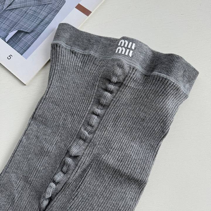 FurDecoration - Wholesale Fashion Leggings - Women's - Thick Striped Vertical Letter Print Leggings3