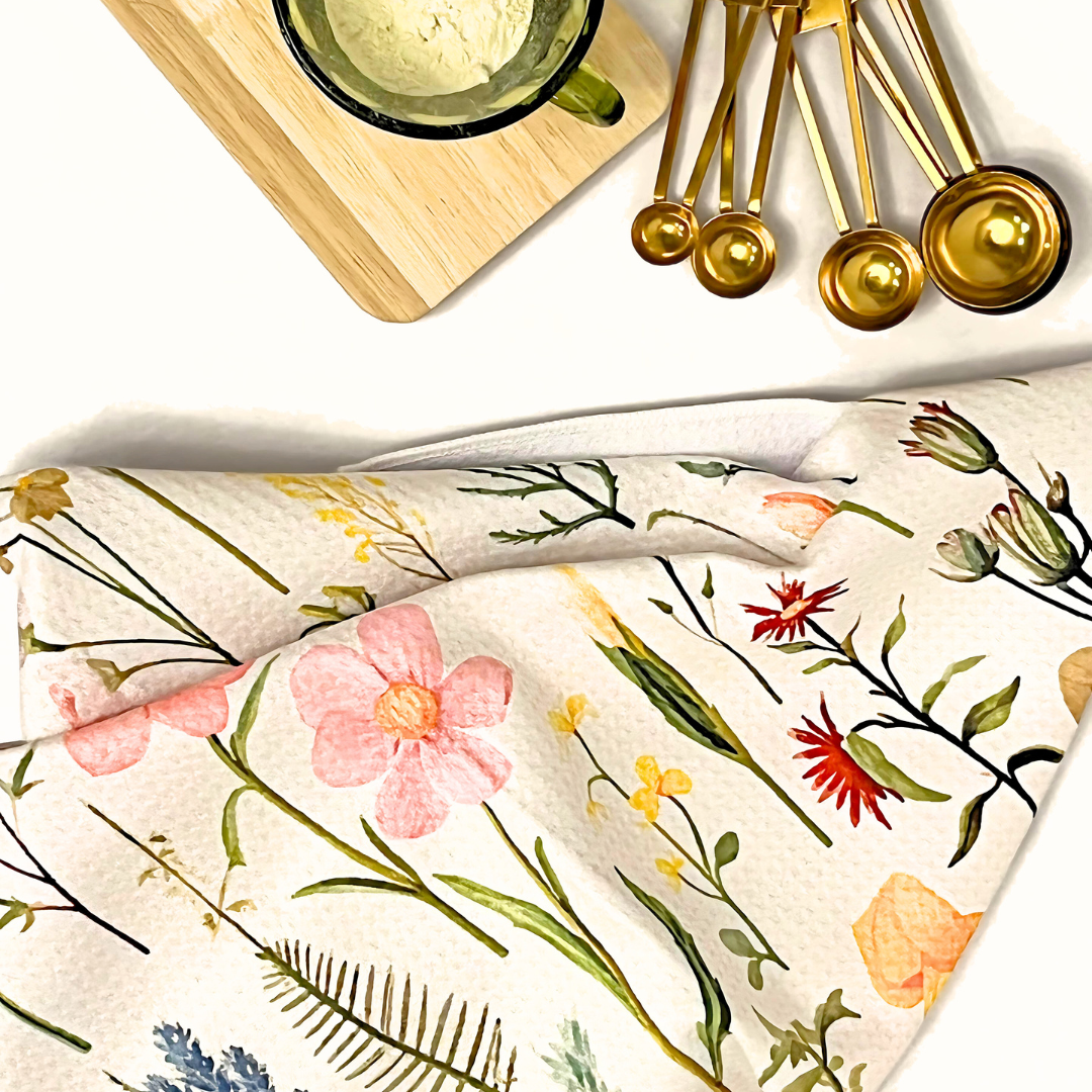 Paper Baristas - Wholesale Tea Towel - Botanical Wildflower | Recycled Microfiber Waffle Tea Towel4