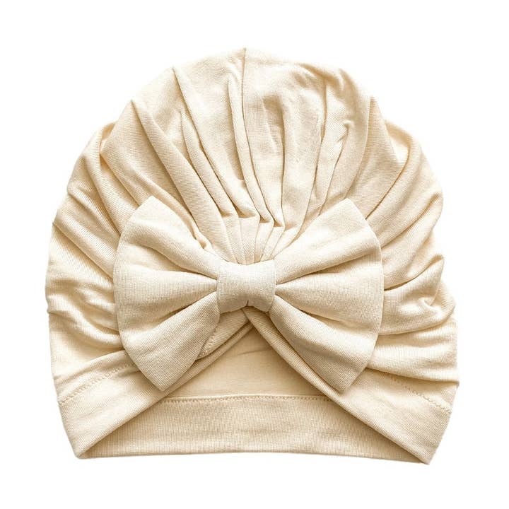 Turban à nœud - Crème pour la vente par Harp Angel Boutique