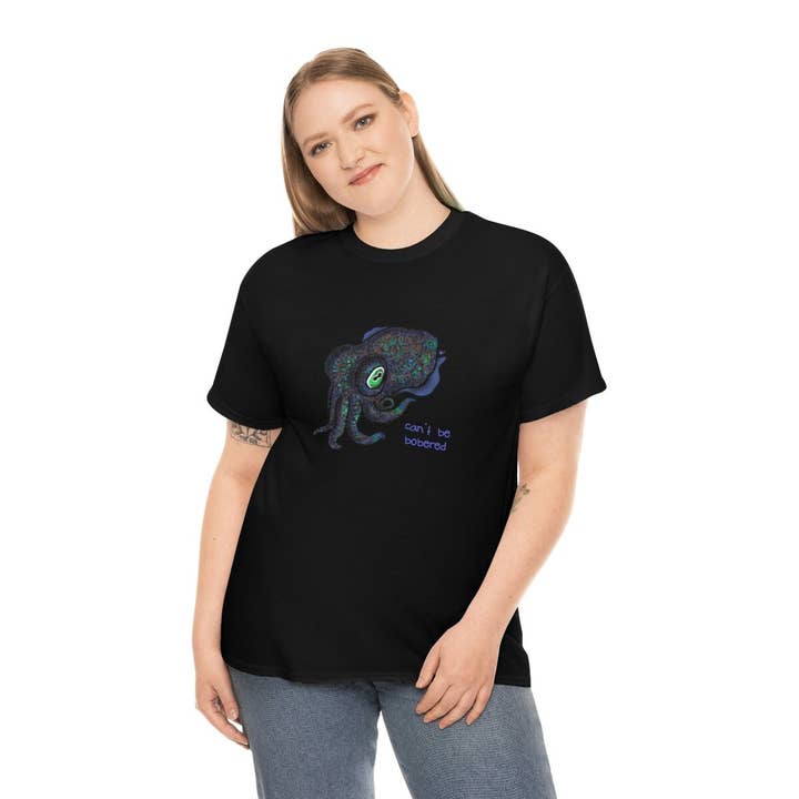 The Humble Mushroom Co. – wholesale T-shirts med screentryck – Dam – Bobtail bläckfisk söt rolig konstverk bläckfisk bomull T-shirt
