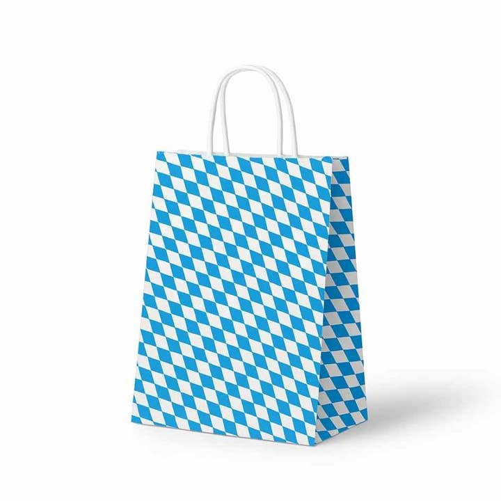 Paper Bag (M) – Bavarian Flag – 25 Pieces for wholesale by Mini Art Products