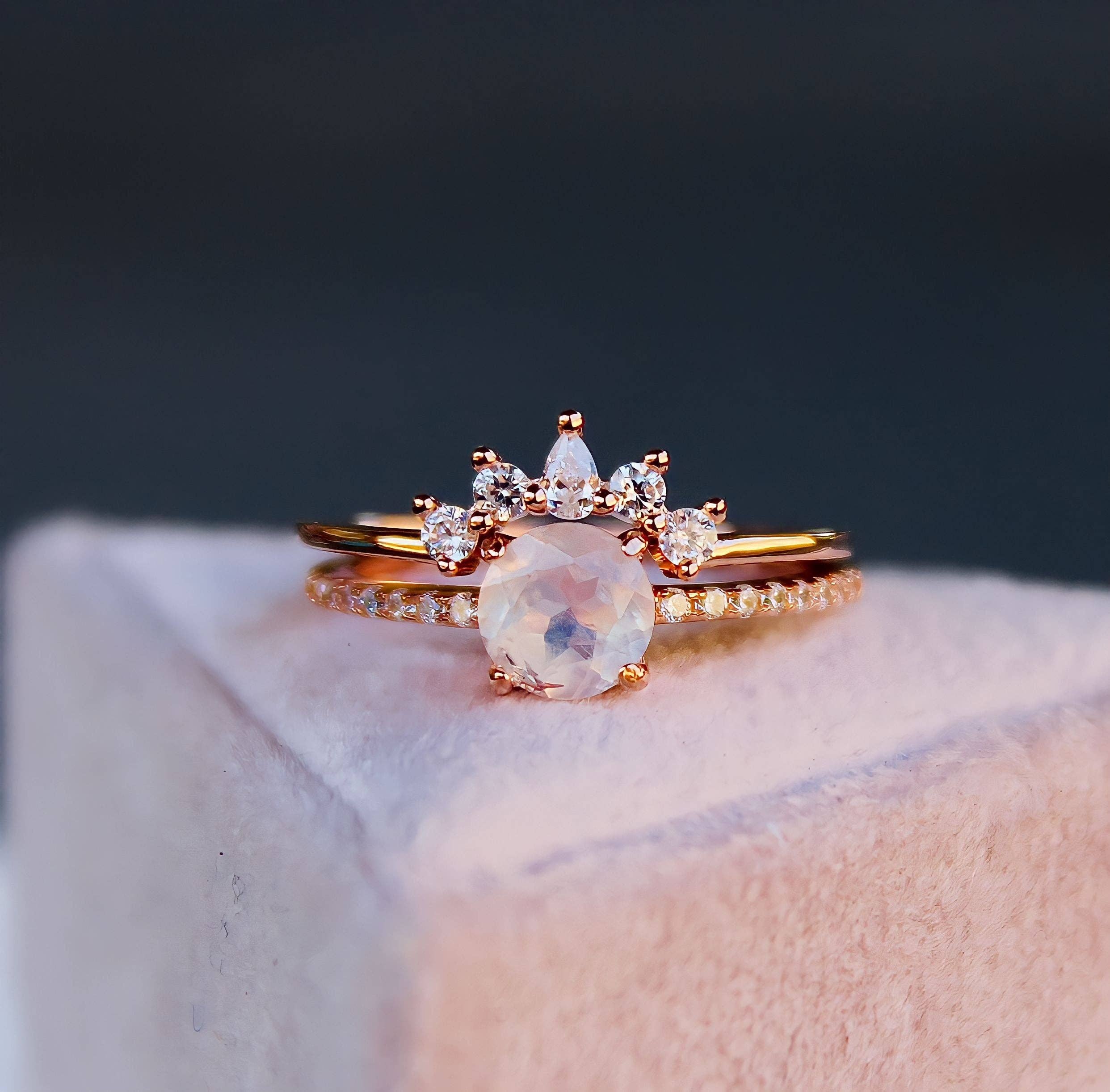 Vivian Grace Jewelry - Wholesale Multi-Stone Ring - Petite Ava Moonstone Ring Set1