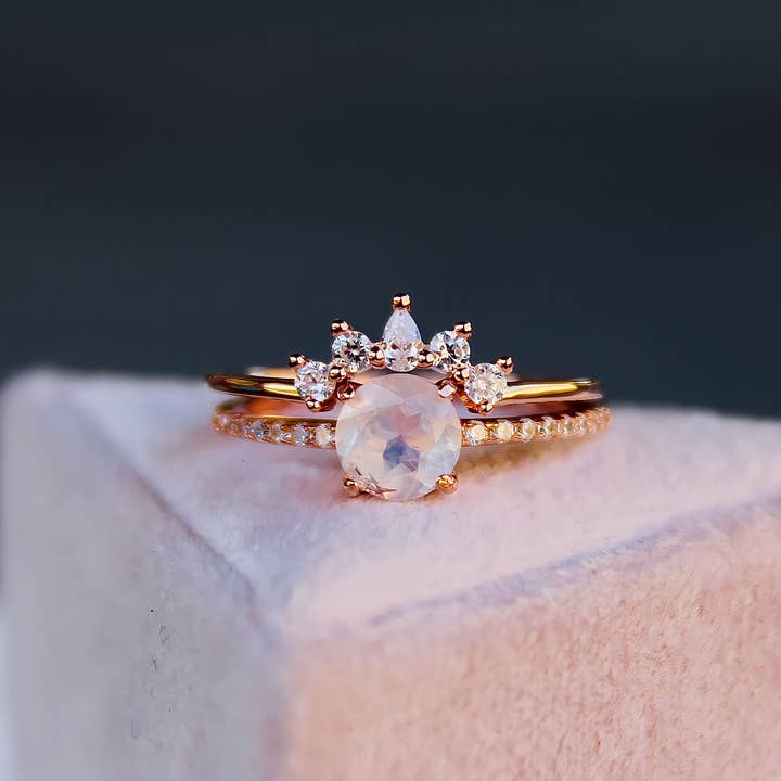 Vivian Grace Jewelry - Wholesale Multi-Stone Ring - Petite Ava Moonstone Ring Set1