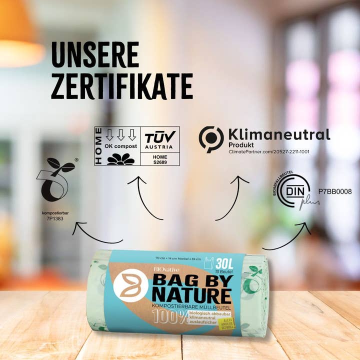 BIOvative - Wholesale Trashcan/Trash Bin - 6L compostable organic trash bags: Made in Germany2