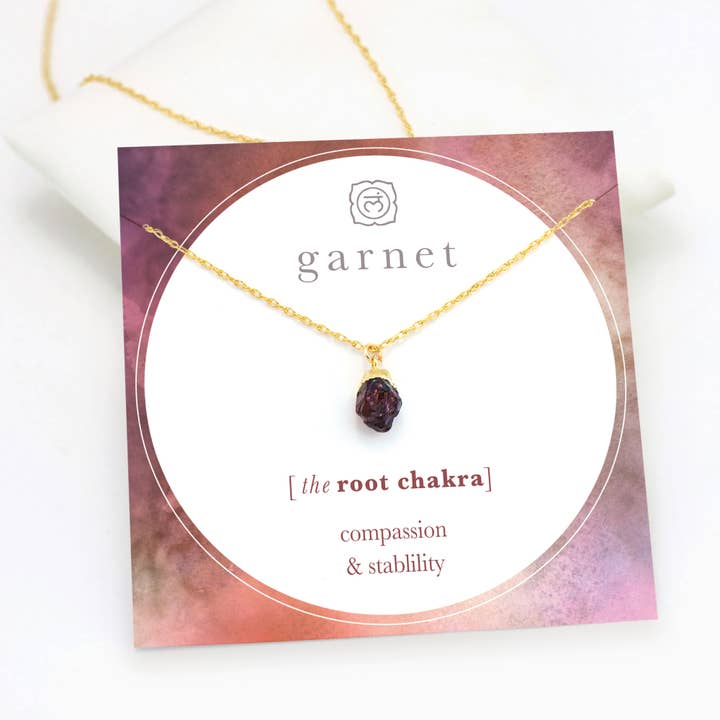 Delezhen - Wholesale Pendant/Charm Necklace - Raw Garnet Root Chakra Necklace Natural Crystal Jewelry