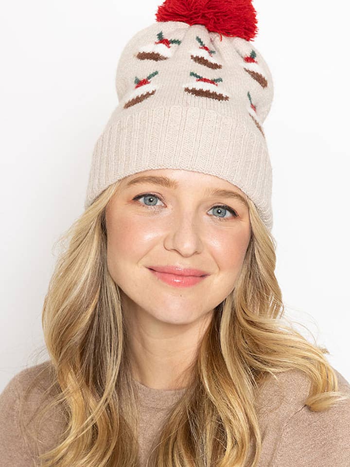 Juletema Feriehue med Garn Pom Vinterhat for engroshandel hos Hana