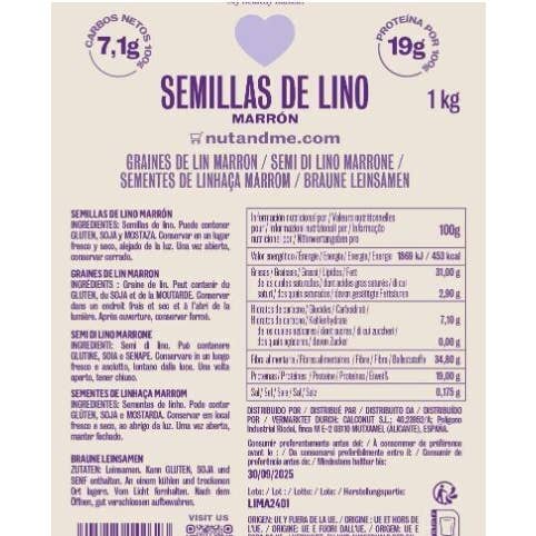 Nut & Me – wholesale Frö/Kärnor – Brun Linfrö 1 kg - Hela Frön3