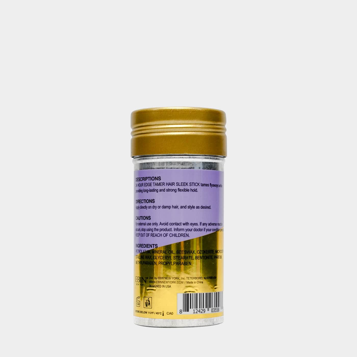 EBIN NEW YORK - Wholesale Hair Styling Gel/Mousse - 24 Hour Edge Tamer Sleek Hair Wax Stick - Original (2.7oz)1