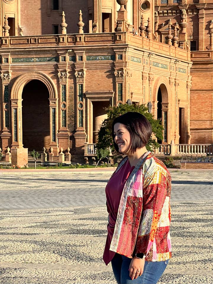 Kinomy - Vente Veste – femme - Veste courte réversible patchwork style kimono3