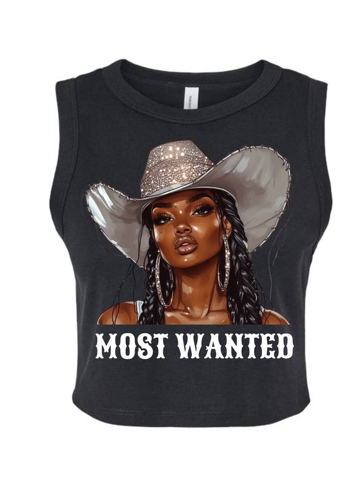 Melanin E-Commerce - Wholesale Tank top – Women′s - Most Wanted Cowgirl Cropped Tank