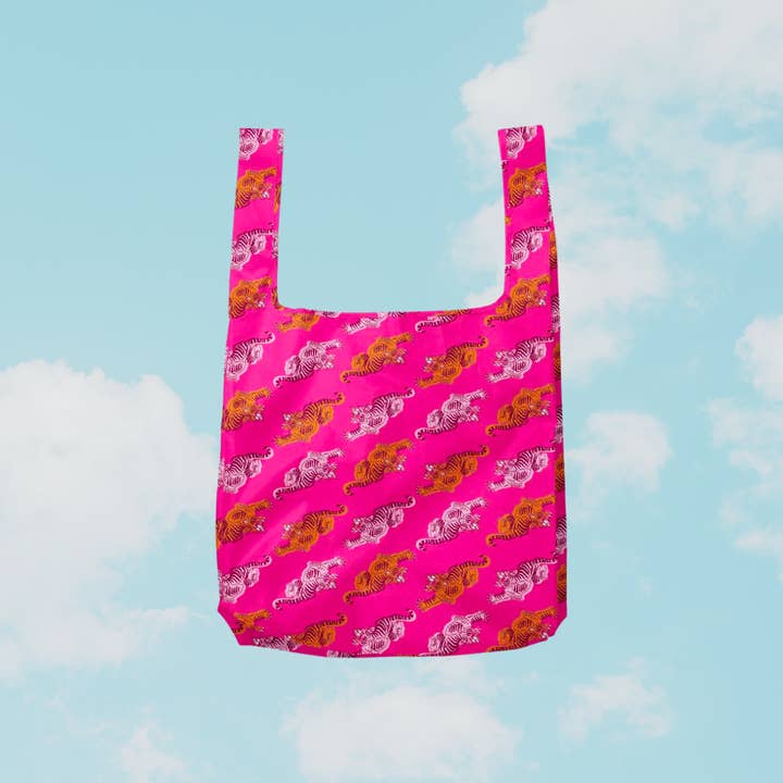 Party Mountain Paper co. - Wholesale Grocery/Shopping Bag - Tiger Foldable Nylon Tote | Last Chance
