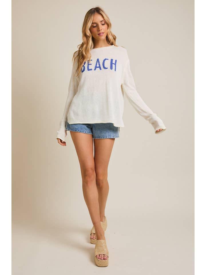 GILLI - Wholesale Knit Sweater - Women's - ROUND NECK LONG SLEEVE "BEACH" LIGHT WEIGHT SWEATER