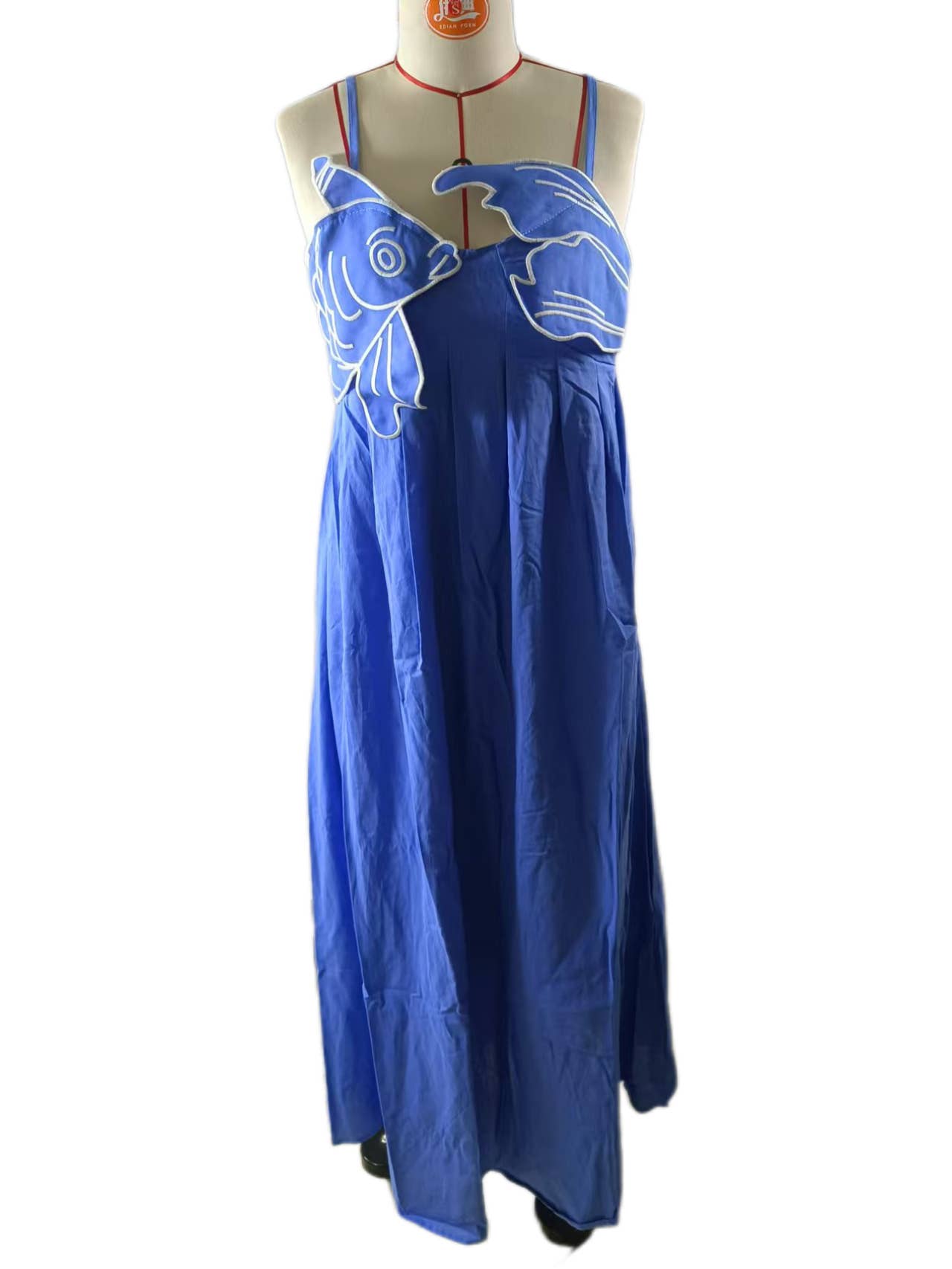 Rosa Clothing - Wholesale Dress - Women's - Vivid goldfish embroidered strappy maxi dress6