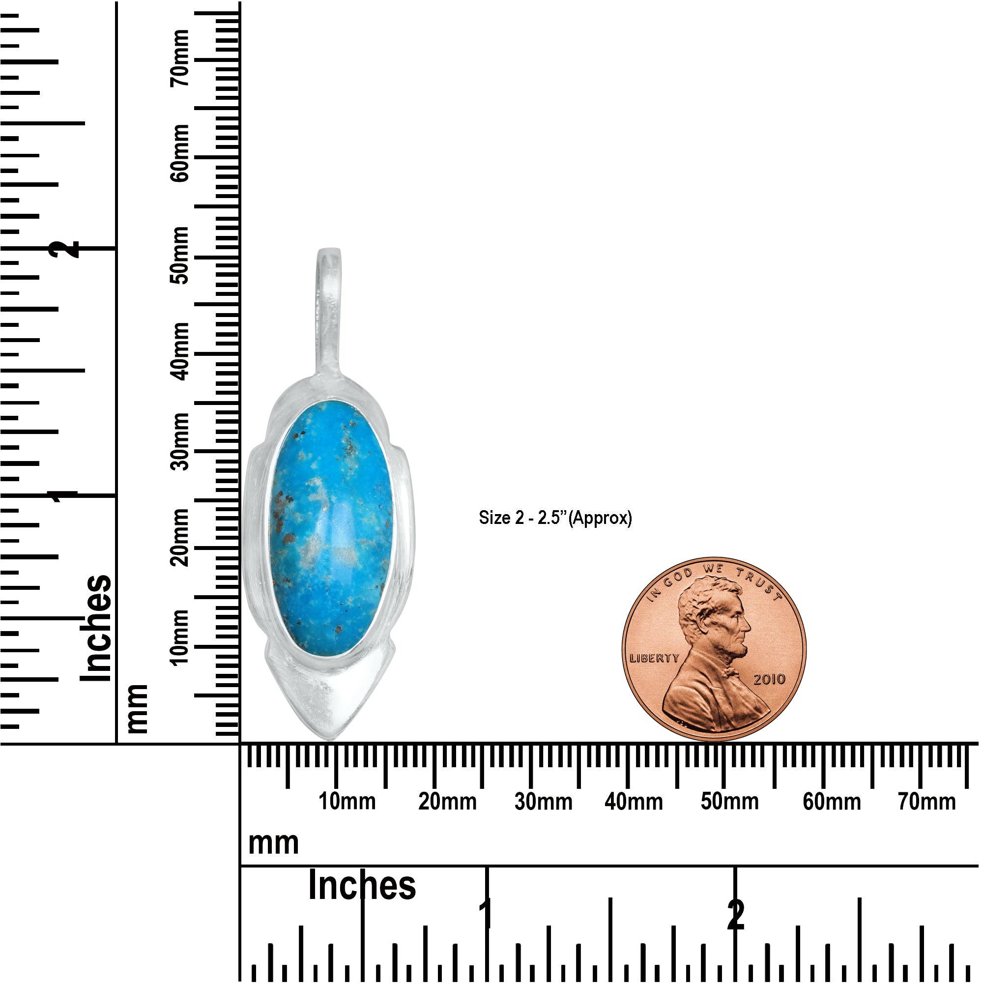 Handmade Jewels - Wholesale Individual Charm/Pendant - Persian Turquoise Minimalist Pendants -  Handmade, Silver-Plated Brass, Wholesale1