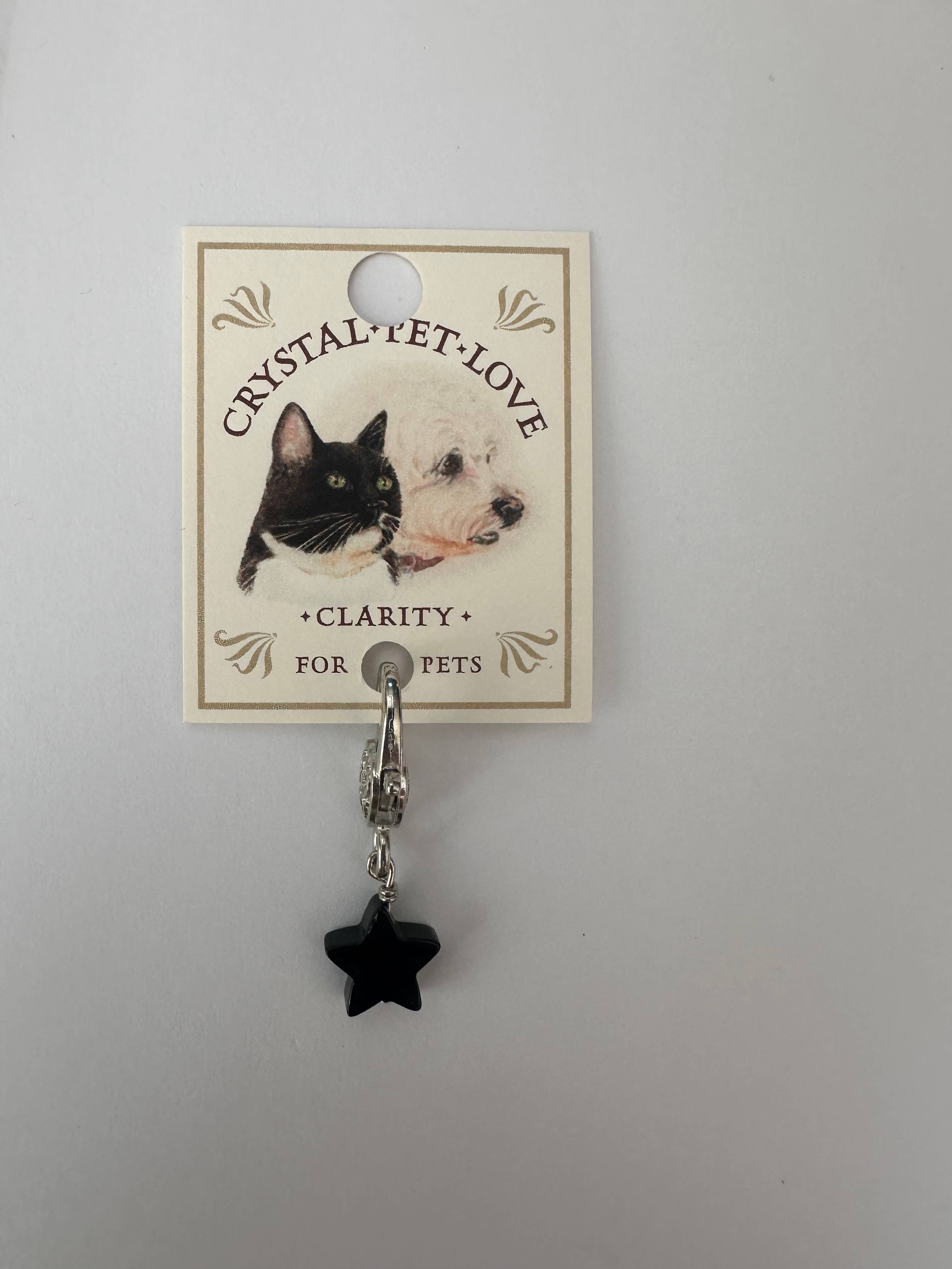 Crystal Pet Love – wholesale Pet collar charm – Cat/dog – Black Obsidian Star Crystal Pet Pendant Halloween Love2